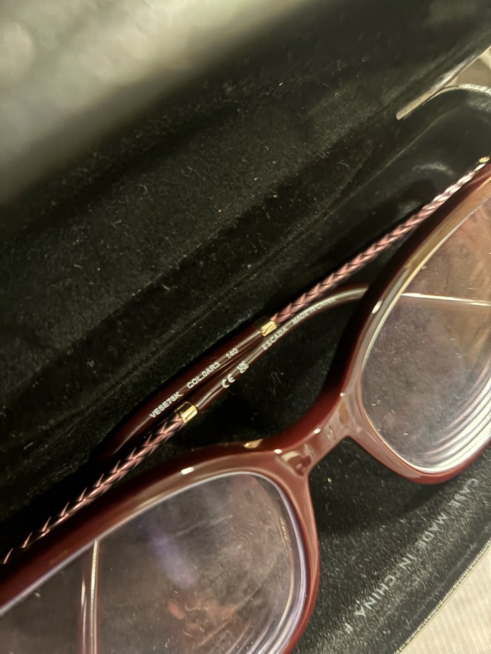 Escada Burgundy Women’s Glasses with Braided Temples